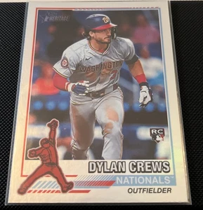 2025 Topps Heritage 1976 Redefined Silver Foil Dylan Crews RC #76R-12 Nationals - Bild 1 von 2