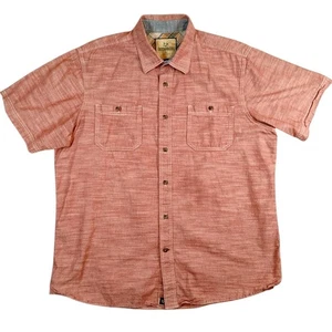 Outdoor Life Shirt Mens XL Red Heather Short Sleeve Button Up Cotton Casual - Picture 1 of 10