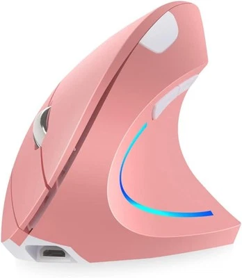 Vertical Mouse, Right Handed 2.4GHz Wireless Ergonomic Rechargeable Pink  - Image 1 of 4
