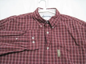 Camisa Columbia Sportswear Para Hombre Grande Marrón A Cuadros Manga Larga Algodón Abotonado - Imagen 1 de 8