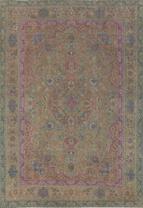 Traditioneller Vorleger Wolle Braun 10x13 Übergefärbt Handarbeit Wohnzimmerteppich - Bild 1 von 19