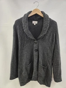 Cárdigan Suéter Colección Nordstrom Para Mujer Grande Gris Cachemira Mantón Cuello - Imagen 1 de 14