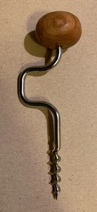 Vintage Handbohrer 6" Korkenzieher Korkenzieher Weinflaschenöffner Holzgriff Japan - Bild 1 von 4