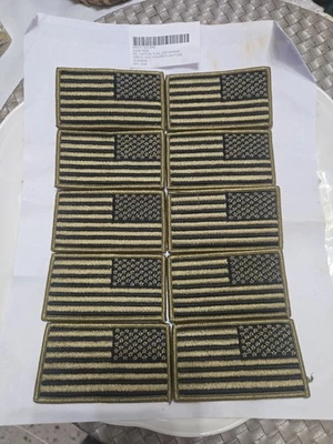 X10 USA AMERICAN REVERSE RIGHT Green FLAG BLACK OPS TACTICAL HOOK PATCH 1.75 x3" - Image 1 of 4