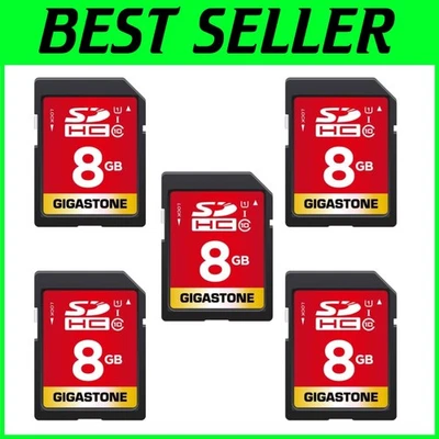 5-Pack 8GB SD Card UHS-I U1 Class 10 SDHC Memory Card Kit - Image 1 of 4