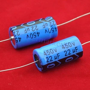 2 PIEZAS Condensador Electrolítico Axial 22uf 450V Amplificador de Tubo Hágalo usted mismo - Imagen 1 de 1