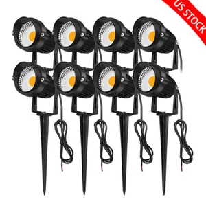 8 Pack 7W 12V LED Landscape Light 3000K Garden Outdoor Spotlight Lawn Lamps IP65 - Picture 1 of 19