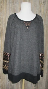 Maurices Long Sleeve Black Top With Gold On The Slv Womens Size 1 Rodeo Western - Picture 1 of 11