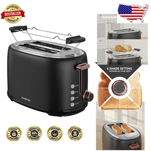 Stainless Steel Toaster, 2 Slice with Extra Wide Slots & Removable Tray - Picture 1 of 10