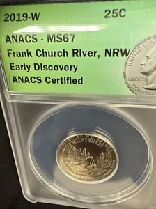 Moneda Frank Church River of No Return Quarter ANACS MS-67 2019-W Early Discovery - Imagen 1 de 15