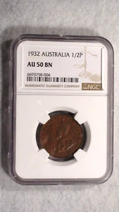 1932 Australia Half Penny NGC AU50 BN CIRCULATED 1P Coin PRICED TO SELL! - Picture 1 of 4