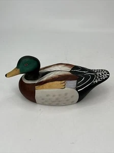 Vintage Mallard 8.5" Duck Decoy Ceramic hand painted figurine - Picture 1 of 7