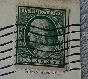 BENJAMİN FRANKLIN US Postage 1 Cent Stamp-Green-Postmarked 1911 USED STAMP - Picture 1 of 5