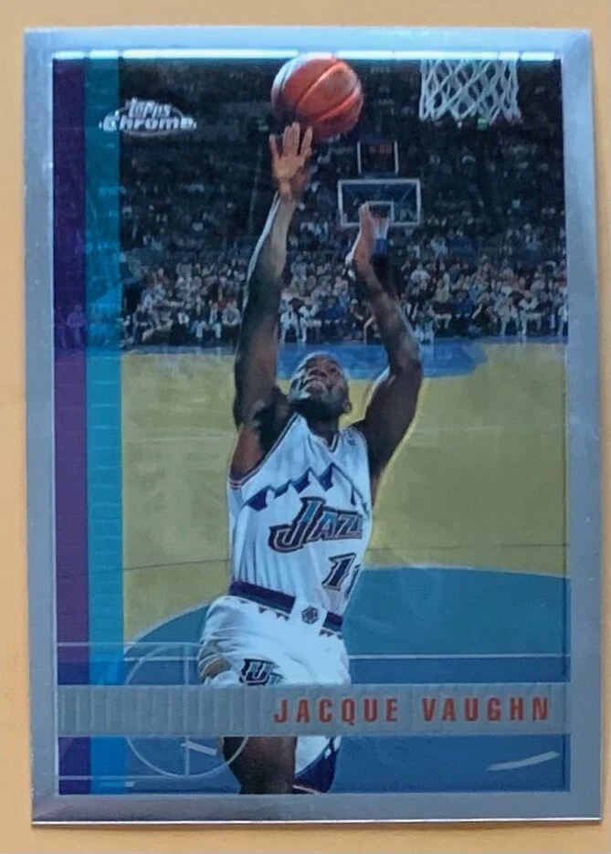 JACQUE VAUGHN, 1997-1998 TOPPS CHROME ROOKIE CARD, BASKETBALL COACH & STAR ! - Image 1 of 1