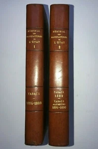 TABAC MEMORIAL DES MANUFACTURES DE L'ETAT- DEC 1884 à DEC1895 2 VOL ILLUSTRE - Picture 1 of 5