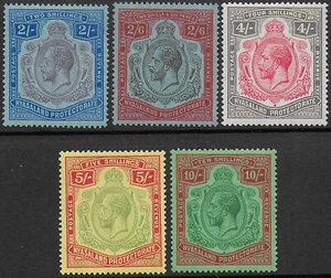 1924-29 Nyasaland Georg V 5v. postfrisch SG Nr. 109/13 - Bild 1 von 1