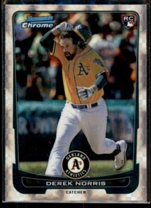 2012 Bowman Chrome X-Fractors Derek Norris #11 Oakland Athletics