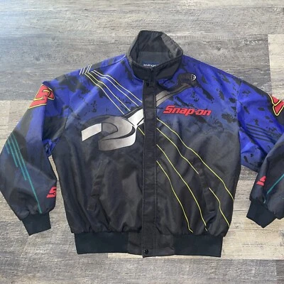 Chaqueta cortavientos Swingster vintage Snap On Tools para hombre XL negra EE. UU. De colección Foto 1 de 4