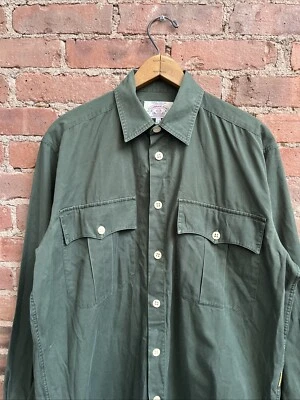 Vintage Armani Jeans Work Shirt, Sz Small, Green 100% Cotton Twill - Image 1 of 4
