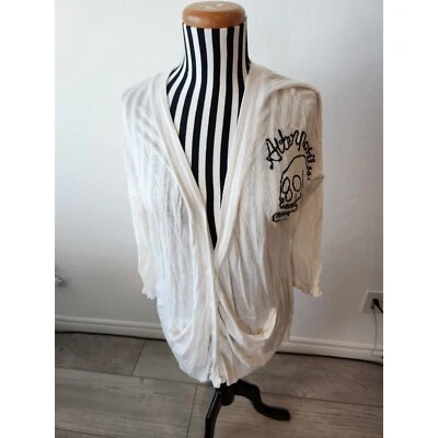 Cárdigan Suéter Alternativo Peso Ligero Calavera Blanco L Bolsillos Bordados Foto 1 de 4
