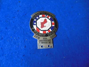 NOS 1986 50th Anniversary Ocean to Ocean 1936-1986 MG T Club Emaille Abzeichen - Bild 1 von 5