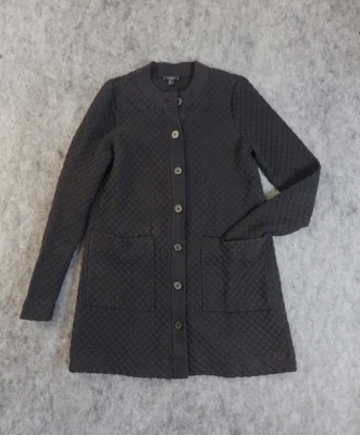 COS Cárdigan Chaqueta Mujer XS Negro Acolchado Largo Botón Frontal Bolsillos Pesados Foto 1 de 4