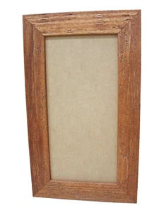 (ZT031) MOLDURA MARCO MADERA SIN CRISTAL PARA CUADRO ANTIGUA DOBLE MEDIANO NOGAL - Imagen 1 de 2