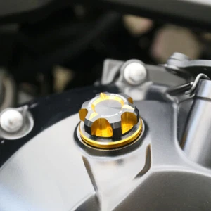 T-Axis Gold Crankcase Oil Filler Cap For MT-09 FZ-09 13-16 17 18 19 20 21 22 23 - Picture 1 of 4