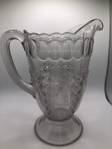EAPG U S Glass "Oregon" State Pattern Pitcher 7 3/8” tall - Picture 1 of 6