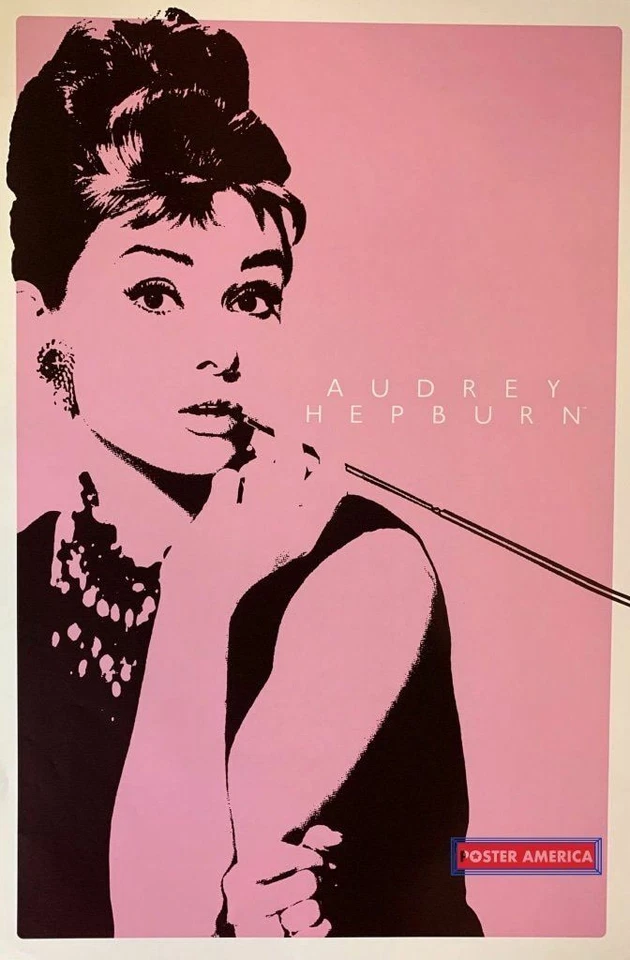 Audrey Hepburn Pink Silhouette Poster 24 x 36 - Image 1 of 1