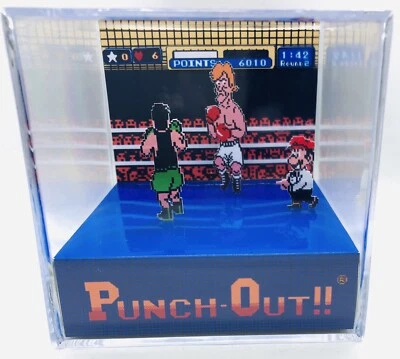GAMER NOSTALGIA Nintendo NES Punch Out 3D Cube Handmade Diorama - Fanart - Papercraft - Retro