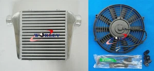 Aluminum Intercooler + Fan 280x300x76 mm 3'' 76mm In/Outlet Turbo Inter Cooler - Picture 1 of 9