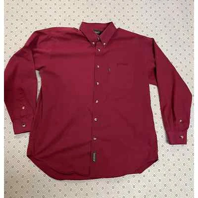 Camisa de vestir Timberland de manga larga para hombre talla XL calce regular roja Foto 1 de 4