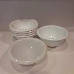 Set ciotola vetro latte bianco vintage anni '30 hocking vitrock x 5 note - Foto 1 di 5