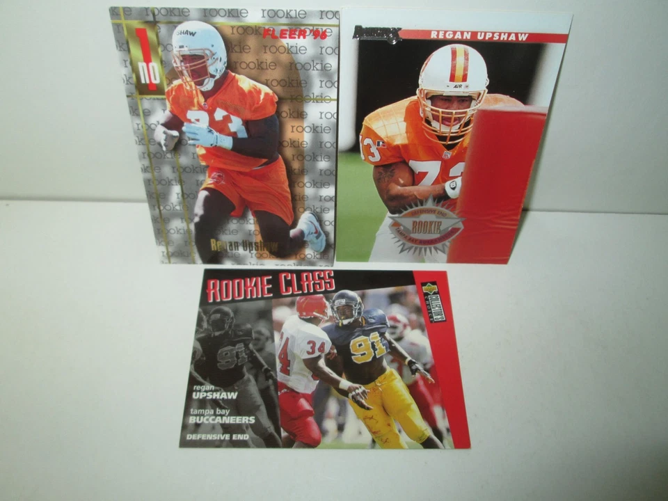 LOT OF 3 REGAN UPSHAW 1996 Rookie Cards Fleer Donruss #179 10 213 TB BUCCANEERS - Image 1 of 1