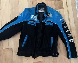 Vintage Wilsons Leather Chase Authentics Jacke Herren XL Alltel Ryan Newman Blau - Bild 1 von 7