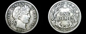 1913-P Barber Dime Silver - Picture 1 of 1