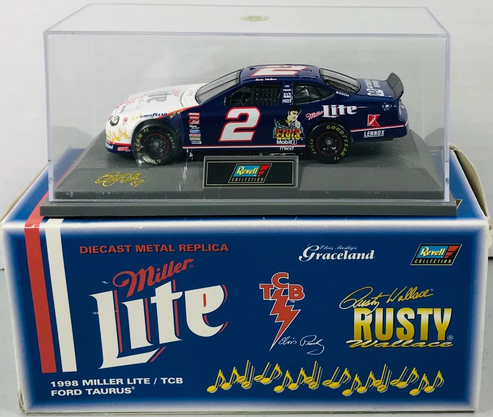 #2 Rusty Wallace - 1998 Miller Lite/TCB Elvis Ford Taurus 1/43 Revell Die Cast - Image 1 of 4