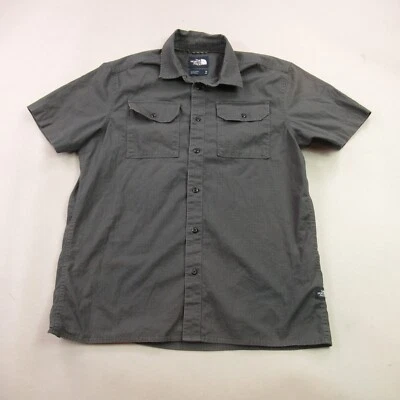 Camisa North Face Para Hombre Mediana Botón Frontal Manga Corta Bolsillos Exterior Cuadros Foto 1 de 4