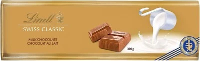 Barra de chocolate con leche Lindt SWISS CLASSIC, 300 gramos/caducidad 31/10/2025 Foto 1 de 4
