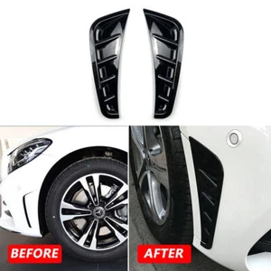 For Benz C Class W205 Glossy Black Front Bumper Spoiler Side Air Intake Cover - Picture 1 of 8
