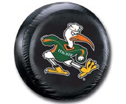 Miami Hurricanes Mascot Medium Tire Cover [NEW] NCAA Standard Spare Vinyl Hitch Cover