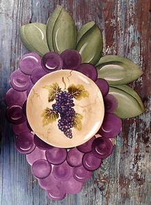 NEU TISCHPLATTE UNBEGRENZT KERAMIK KERAMIK "CABERNET" TRAUBEN ÜBERBACKEN SALATTELLER - Bild 1 von 5