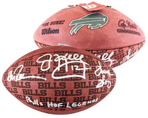 Bills (3) Reed, Kelly & Thomas Signed Wilson "Duke" Showcase Nfl Football BAS W - Picture 1 of 4
