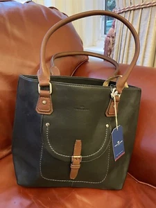 Genuine Tom Tailor Tote Bag Leather Look Black TAGS NEW - Picture 1 of 8