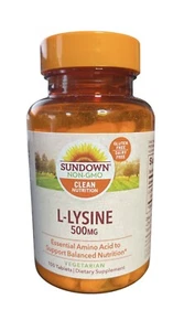 1 Sundown Naturals L-Lysine 500 mg 100 tabs By Sundown Naturals 2025 See Photos - Picture 1 of 4