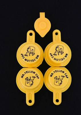 4X BLITZ Yellow Spout Caps for gas can spouts 900302 900092 900094 - FREE Vent!! - Image 1 of 4