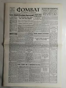 N16 La Une Du Journal Combat 17 février 1944 Les Américains Forcent..., lois... - Foto 1 di 2