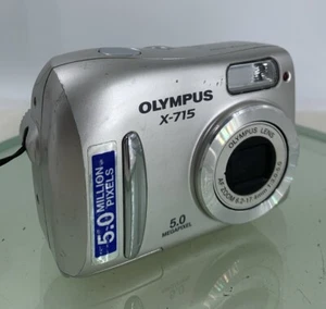 OLYMPUS X-715 5.0MP COMPACT DIGITAL CAMERA SILVER NOCARD NO CHARGER TESTED - 44 - Picture 1 of 8