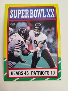 1986 Topps #8 Super Bowl XX Bears 46 Patriots 10 Super Bowl Shuffle - Picture 1 of 7